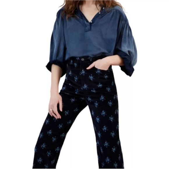 Rebecca Taylor La Vie Celeste Floral Velvet Jacket AND Pant Set XS Pant Sz 25 - Picture 3 of 16